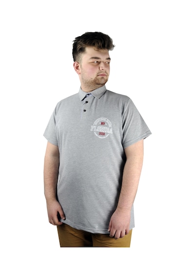 Mode Xl Erkek T Shirt Polo Florida 22303 Gri Melanj Gri