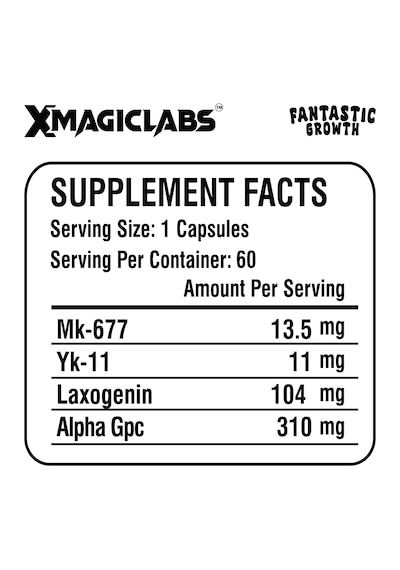 Xmagıclabs Fantastıc Growth Mk677 İbutamoren - Yk11 Myostatin - Laxogenin - Alpha Gpc 60 Caps Aromasız