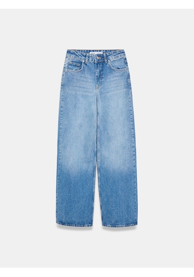 Dilvin 72374 %100 Pamuk Wide Leg Jean Mavi