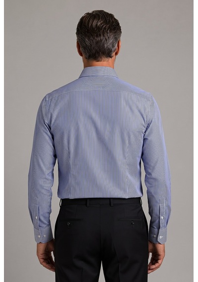 Bisse Lacivert Regular Fit Pamuk Cepsiz Uzun Yaka Gömlek Gmczg252080 C39