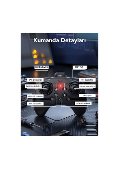 Mini Drone Savaş Uçağı Çocuk Drone 360 Uçuş, Tek Tuş Kalkış, Uzaktan Kumandalı, Çift Bataryalı