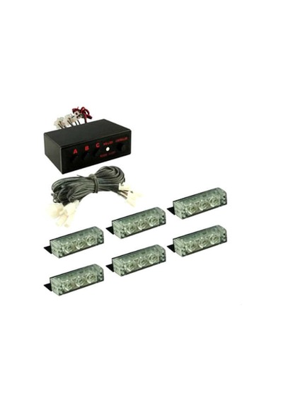 Çakar Led 18 Led Şeffaf Cam (Mavi Renk)