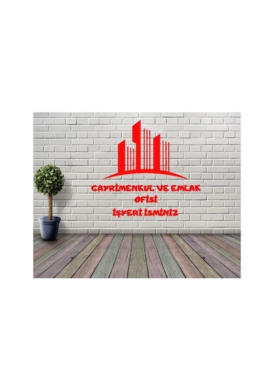 Emlak Bina İsme Özel İşyeri Sticker Reklam Tanıtım Anahtar Ev Araba Kırmızı