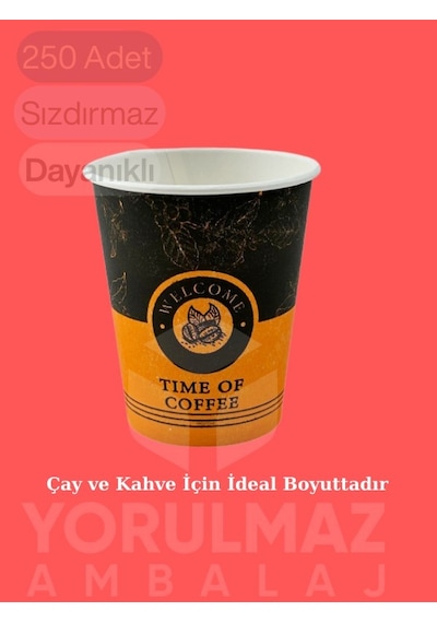 7 Oz Karton Bardak 250 Li Eko Paket Dayanıklı, Sızdırmaz Tek Kullanımlık Çay & Kahve Bardağı Diğer
