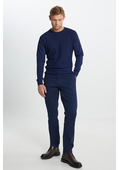 AC&Co / Altınyıldız Classics Erkek Lacı Standart Fit Normal Kesim Bisiklet Yaka Jakarlı Triko Kazak Lacı