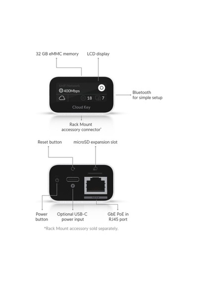 Ubıquıtı Uck-g2 1 Port Gıgabıt Usb-c Cloud Key Gen2 Controller