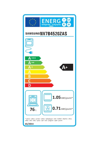 Samsung NV7B4520ZAS/TR 76 LT İkili Pişirme Özellikli Elektrikli Ankastre Fırın