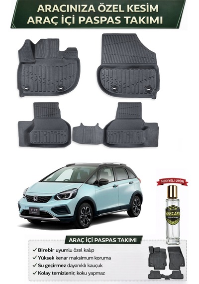 Honda Jazz 2020 Model Aracınıza Özel Üretim Esnek Kauçuk Paspas Takımı