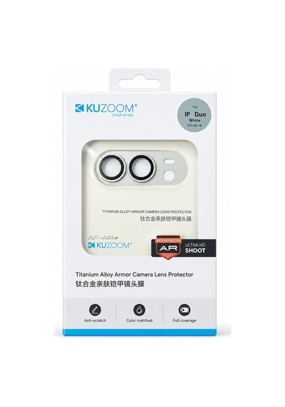 Delux Serisi Akıllı Aksesuar Teknolojik Ürün Kuzoom Ar Armor Camera Lens ProtectorApple iPhone Uyumlu Duo White