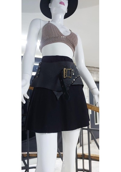 Eren Style Boho Antik Tokalı Zımbalı Hakiki Deri Kemer 80 Cm-95 Cm -9265 Siyah