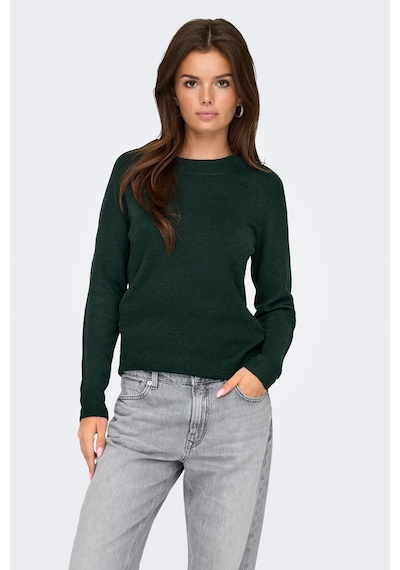 Only Onlrica Regular Fit Bisiklet Yaka Kazak Kadın Kazak 15204279 Koyu Yeşil