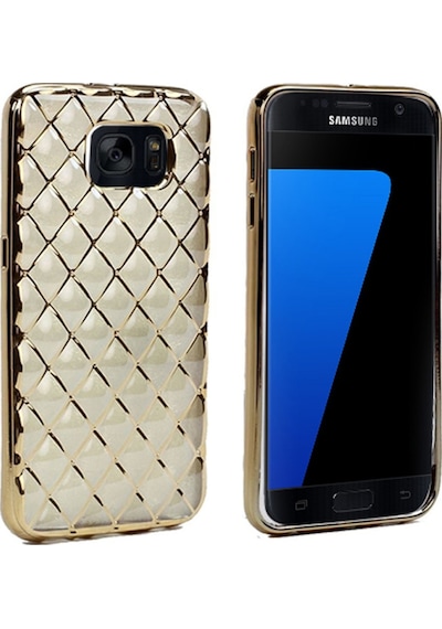 Fitcase Samsung Uyumlu Galaxy S7 (G930) Kilif Laser Baklava Desenli Gold 111180836