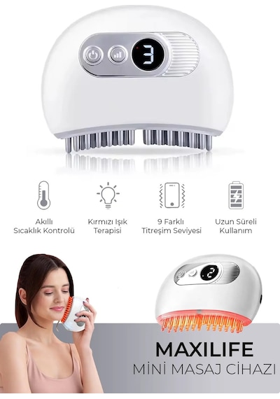 Tmj Masaj Cihazı Isı, Titreşim Ve Tens Pulse Özellikli Şarjlı Mini Masaj Aleti Beyaz