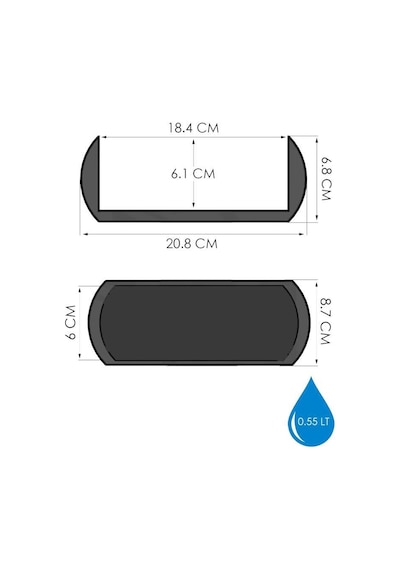 Omnipazar Krs-371 Dekoratif Plastik Mercan Uzun Saksı 0.55 Litre No 1
