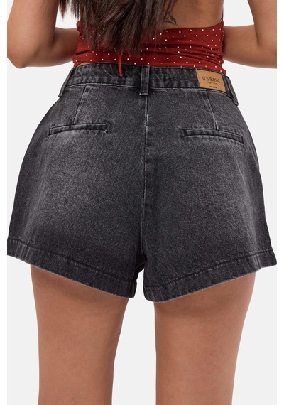 Itsbasic Kadın Koyu Füme 2s6-1 Mini Pileli Denim Şort Çok Renkli