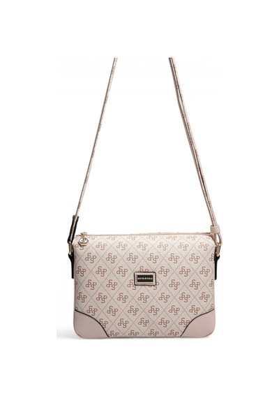 Silver & Polo Silver Polo Pembe - Pudra Monogram Kadın Çapraz Çanta Sp784
