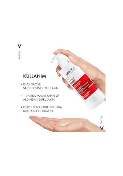 Vichy Dercos Energy+ Aminexil, Niasinamid Ve B5-b6 Vitaminleri İçeren 400 Ml Saç Dökülmesine Karşı Bakım Şampuanı