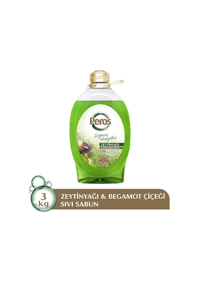 Peros Doğanın Hediyeleri Zeytinyağlı &amp Bergamot Çiçeği Sıvı Sabun 3000 G, Olive Oil &amp Bergamot Flower