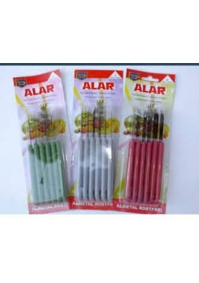Alar 6 Lı Meyve Bıçağı 1 Adet 6 Lı Çok Renkli