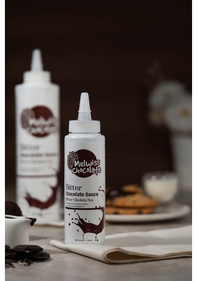 Melwiss Chocolate Bitter Çikolata Sosu - Waffle Krep Pankek Çikolata Sosu 330 G
