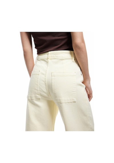 Koton Cep Detaylı Düğmeli Pamuklu Crop Geniş Paça Denim Pantolon - Culotte Jean Sarı 5sal40007mw Sarı Koton Cep Detaylı Düğmeli Pamuklu Crop Geniş Paça Denim Pantolon - Culotte Jean Sarı 5sal40007mw Sarı