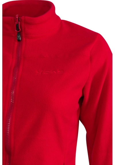 2as Cara Kadın Tam Fermuarlı İnce Polar Sweatshirt Kırmızı