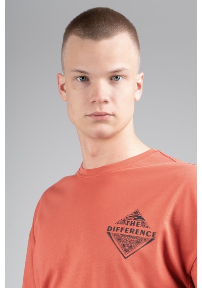 Maraton Sportswear Oversize Erkek Bisiklet Yaka Kısa Kol Basic Kiremit T-shirt 22694-kiremit Kiremit