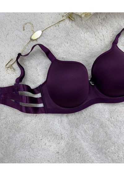 Le Jardin Marilyn Soft Cup Balenli Desteksiz Büyük Beden Sütyen - Mürdüm
