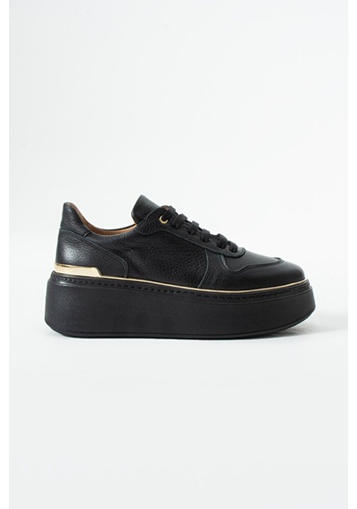 Dericia Shoes Nica Hakiki Deri Kadın Günlük Rahat Sneaker Ayakkabı Siyah