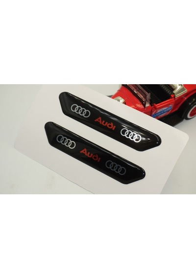 Audi Logo Çamurluk Yanı Ve Ayna Metalize Damla Desen 3M Logo Arma