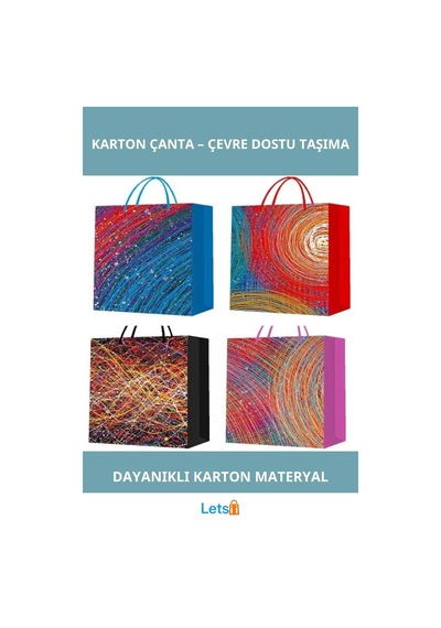 Çevre Dostu Büyük Boy İpli Karton Çanta 26x32 Cm