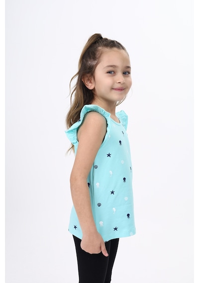 Toontoy Kids Toontoy Kız Çocuk Baskılı Atlet Su Yeşili