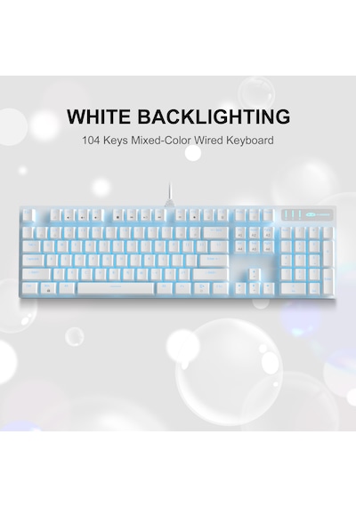 Magegee Mk-storm 104 Tuş Blue Switch Kablolu Türkçe Q Beyaz Gaming Klavye