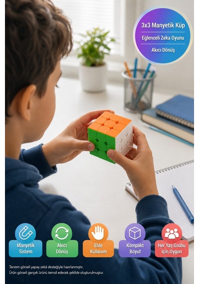 Manyetik 3x3 Zeka Küpü Young Joe Tic Tac Yj8422 Stickerless Speed Cube Hız Ve Beceri Oyunu 5.6 Cm