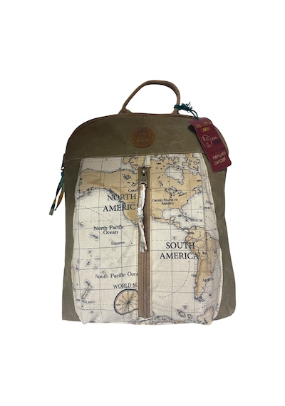 Old Cotton Cargo Vintage Kanvas Renkli Otantik Günlük Gezi Seyahat Sırt Çantası Lucas Bag 30 Cm X 37 Cm Camel