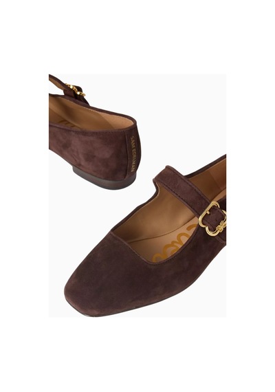 Sam Edelman Michaela Kahverengi Süet, Kare Burun Tokalı Mary Jane Kadın Ayakkabı