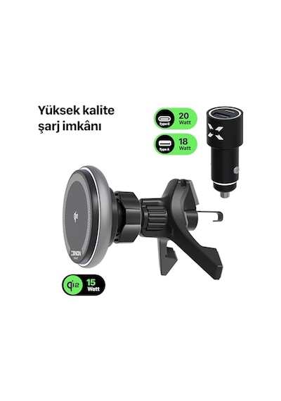 Kablosuz Şarjlı Sensörlü Araç Içi Telefon Tutucu Hld-60