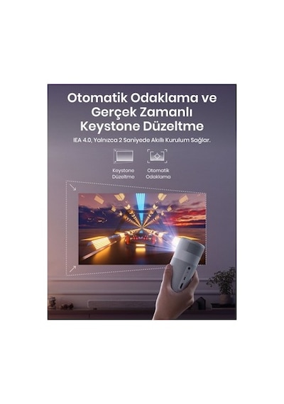 Anker Nebula Capsule Air Dünyanın En Küçük Google Tv Projeksiyon Cihazı - Beyaz -