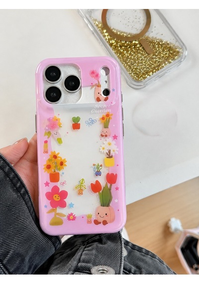 İphone 17 Pro Max Uyumlu - Yanları Şeffaf Arkası Parlak Kapak Desenli Koruyucu Telefon Kılıfı Diğer