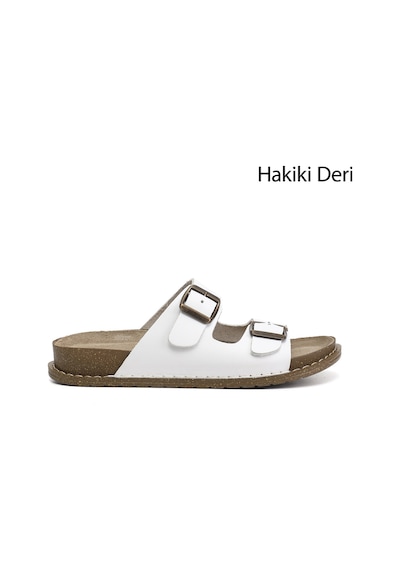Gönderi(R) Gönderi R Kadın Beyaz Çift Tokalı Hakiki Deri Terlik Dyza83042013 Bej - Beyaz - Kırmızı Gönderi(R) Gönderi R Kadın Beyaz Çift Tokalı Hakiki Deri Terlik Dyza83042013 Bej - Beyaz - Kırmızı