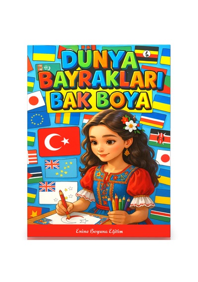 Dünya Bayrakları Boyama Kitabı Renkli Bayrak Örnekleriyle 200 Ül