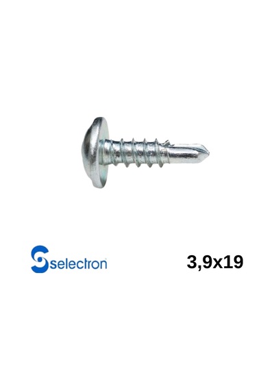 Selectron 3,9x19 Geniş Pul Başlı Matkap Uçlu Vida 2000 Ad. 3,9x 19