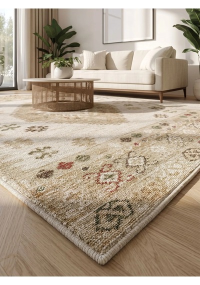 Kreasyon Halı Kadim Ka002 Krem Makine Halısı