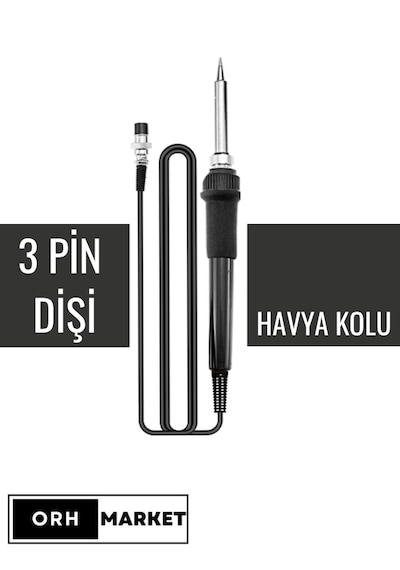 İstasyonlar İle Uyumlu Lehimleme Kolu 3 Dişi Pinli Yedek Havya Kalemi