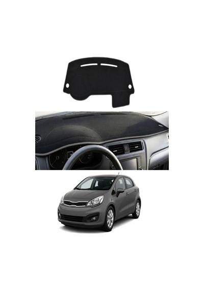 Kia - Rio 2012-2018 Uyumlu Torpido Koruma Kılıfı - Gri Şeritli