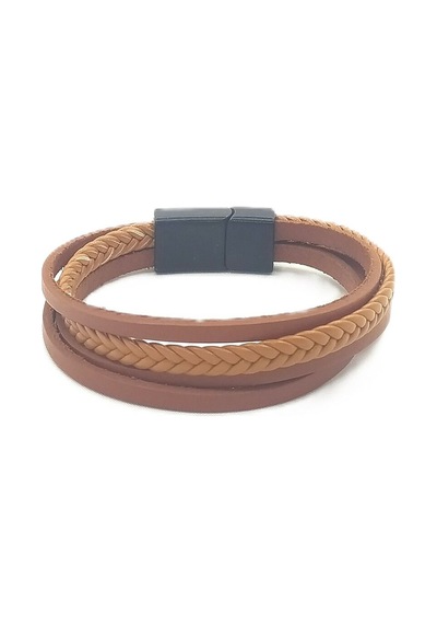 Unisex Mıknatıs Kilitli Deri Bileklik - Mkdb-48 Çok Renkli