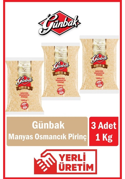 Manyas Osmancık Pirinç 1 Kg X 3 Adet Yerli Üretim