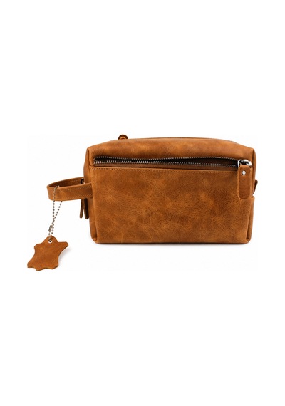 Alphaclub Bag Erkek Hakiki Deri Taba Fermuarlı El Ve Clutch Çanta
