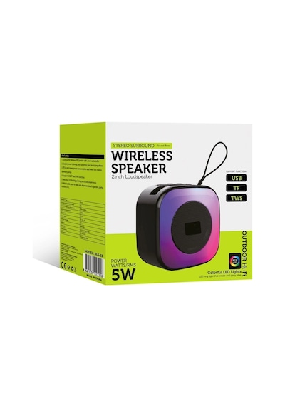 Taşınabilir 2inch Mini Şarjlı Speaker Rgb 5w Bluetooth Hoparlör