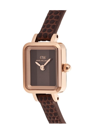 Daniel Wellington Quadro Mini Brown Lizard Padstow Rose Gold Dw00600959 Kadın Kol Saati
